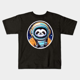 Sloth Astronaut Illustration Kids T-Shirt